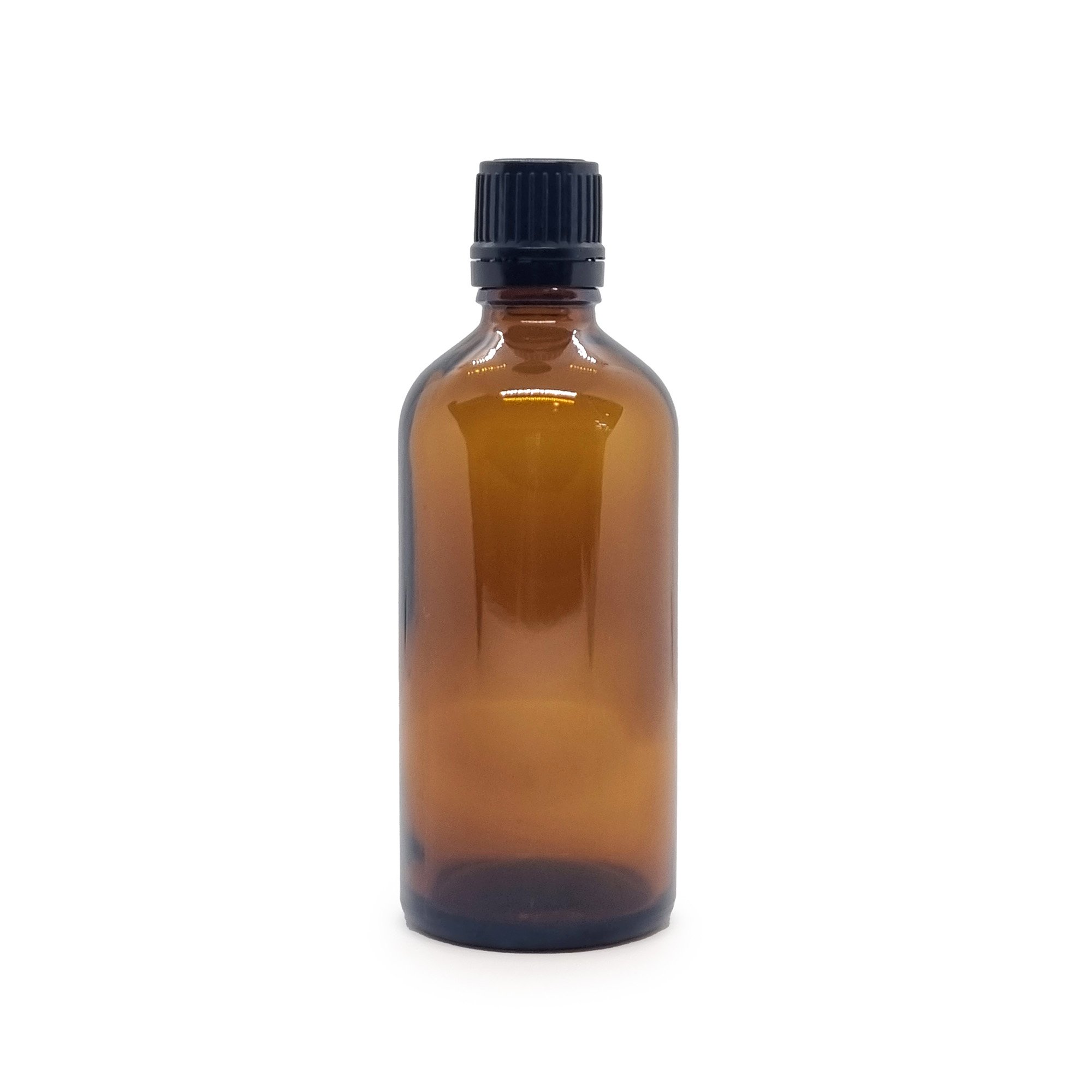 100ML AMBER GLASS BOTTLE WITH BLACK CAP