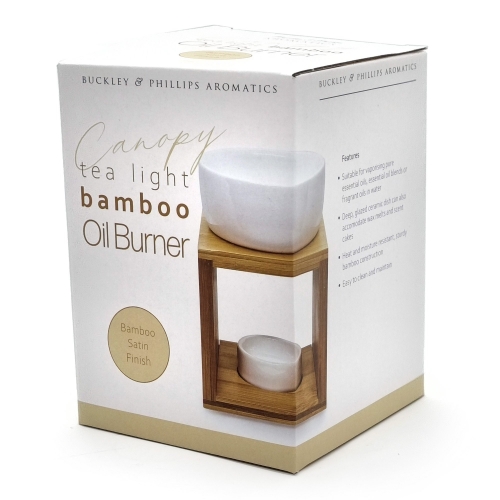 BAMBOO & CERAMIC TEALIGHT OIL BURNER